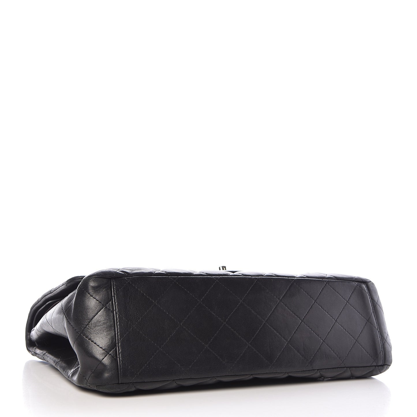 Lambskin Quilted Maxi Double Flap Black
