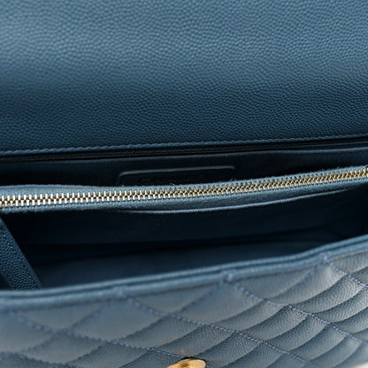 Chanel Caviar Quilted Small Coco Handle Flap Blue 12 of 12