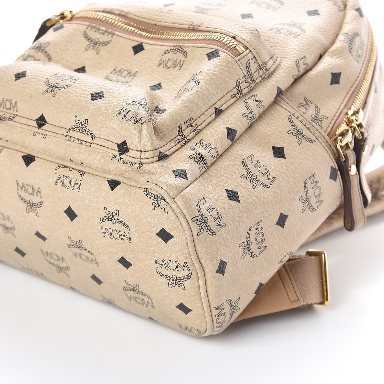 MCM Visetos Studded Small Stark Backpack Beige 11 of 11