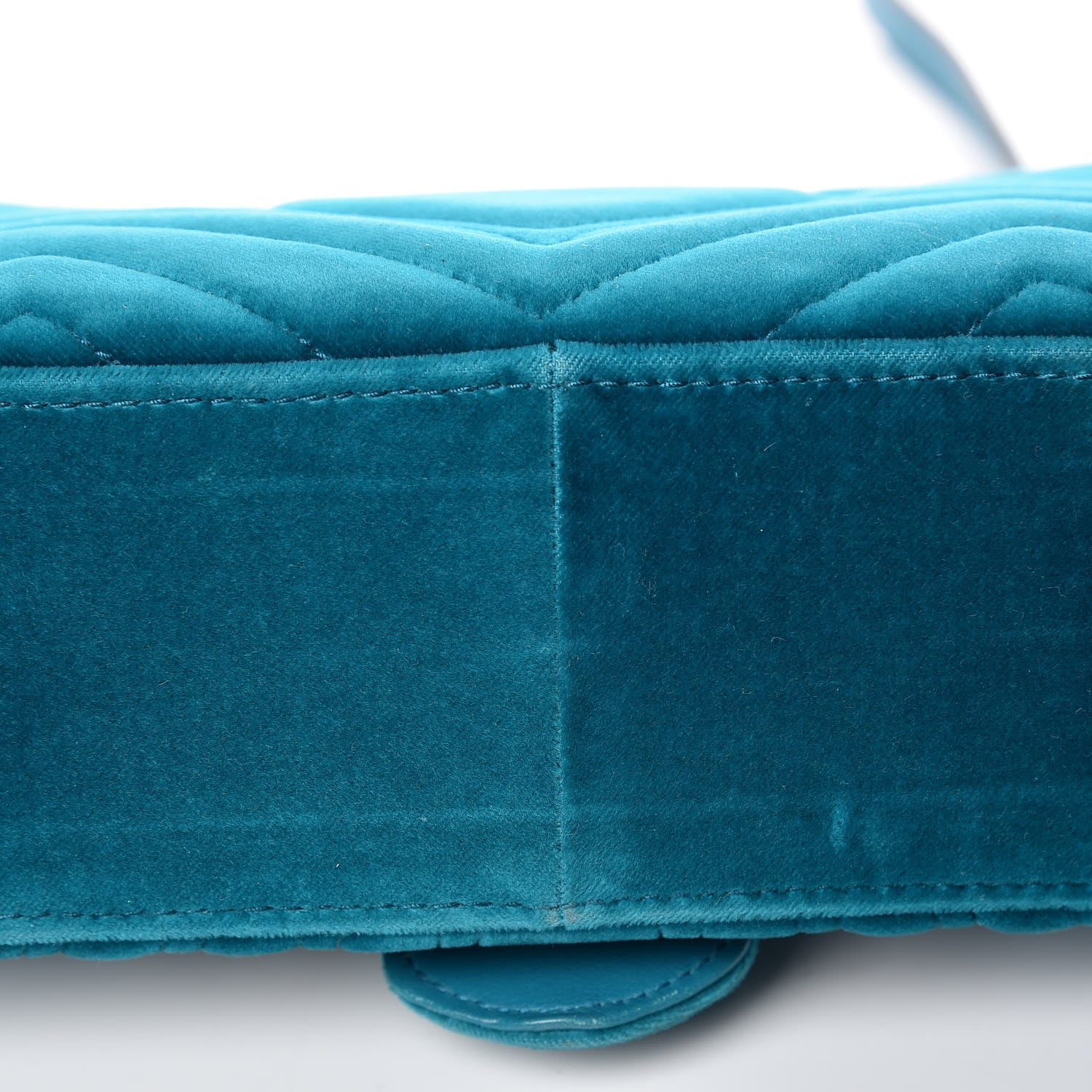 Gucci Velvet Matelasse Small GG Marmont Shoulder Bag Pavone Cyan 17 of 20