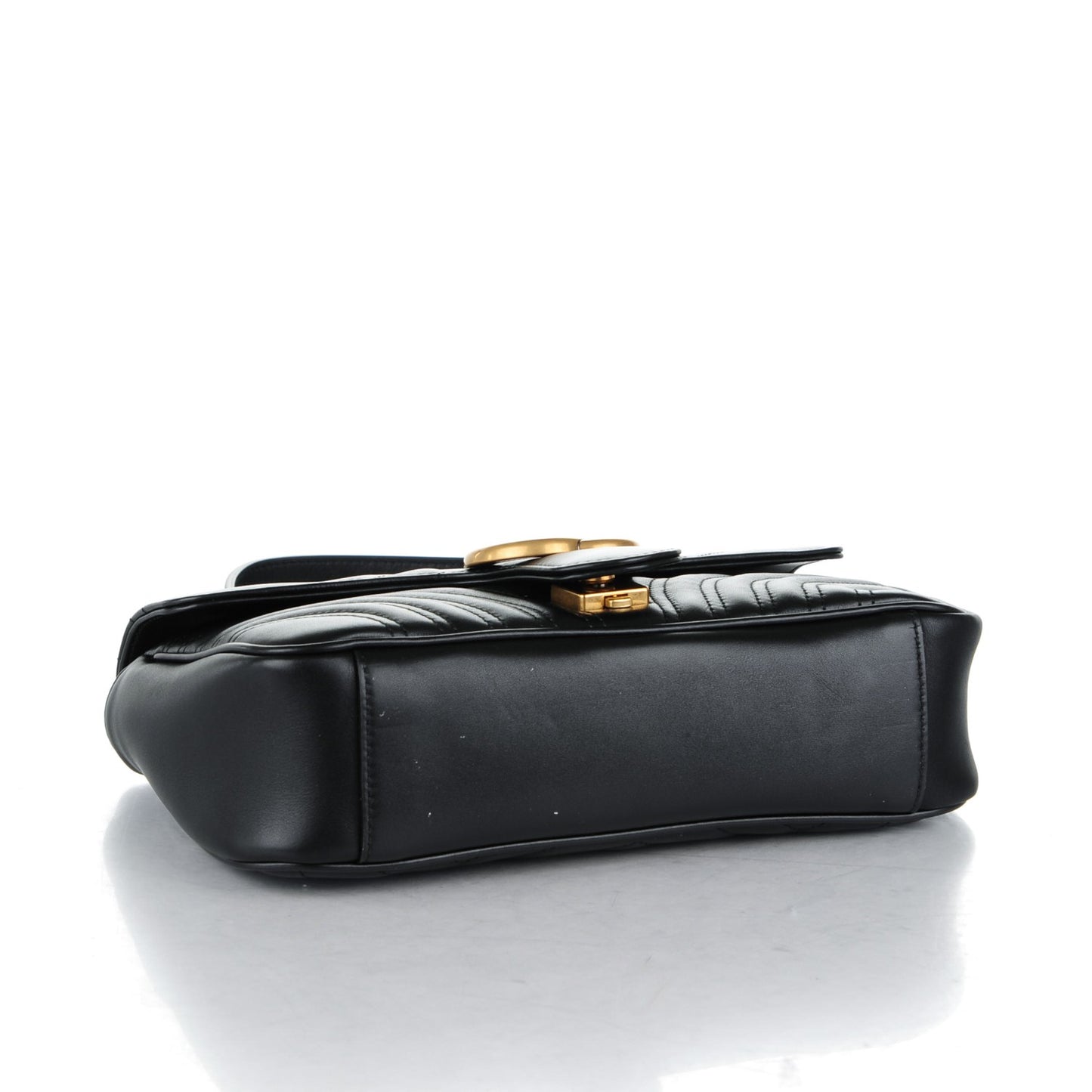 Calfskin Matelasse Small GG Marmont Shoulder Bag Black
