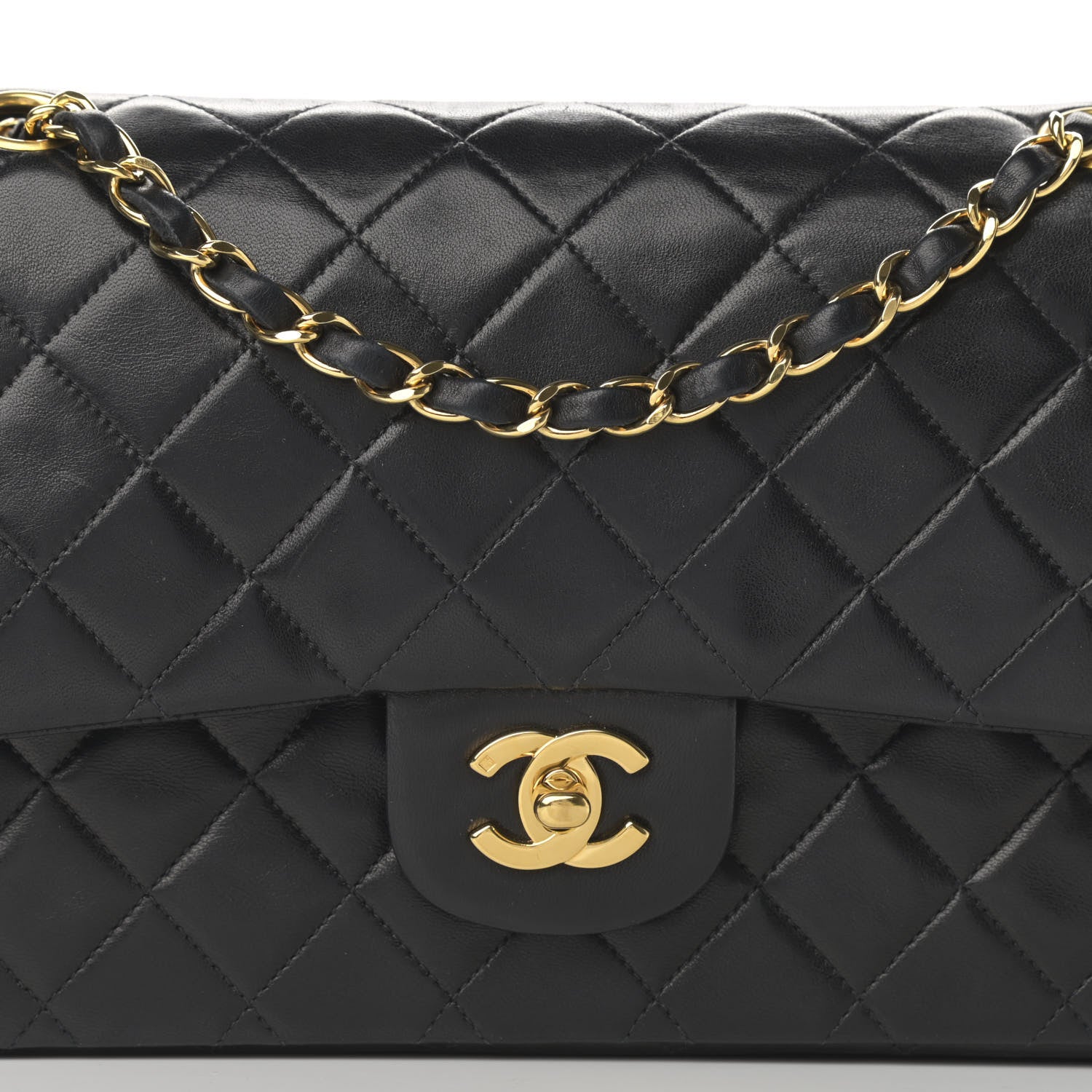 Chanel Lambskin Quilted Medium Double Flap Black 9 of 16