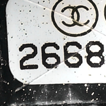 Chanel Calfskin Floral Print Round Clutch With Chain Black White 6 of 7