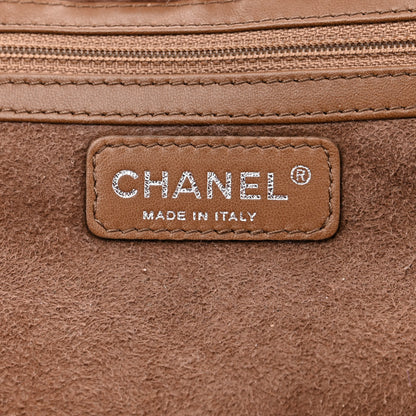 Chanel Shearling Suede Stiched CC Tote Dark Brown 7 of 11