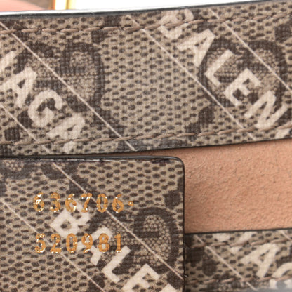 Gucci X BALENCIAGA GG Supreme Monogram Striped Logo Print Web Small Jackie 1961 Hobo Beige Ebony Mystic White 7 of 11