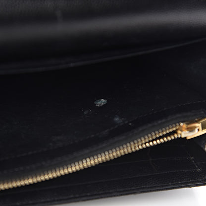 Saint Laurent Grain De Poudre Matelasse Chevron Monogram Chain Wallet Black 13 of 23