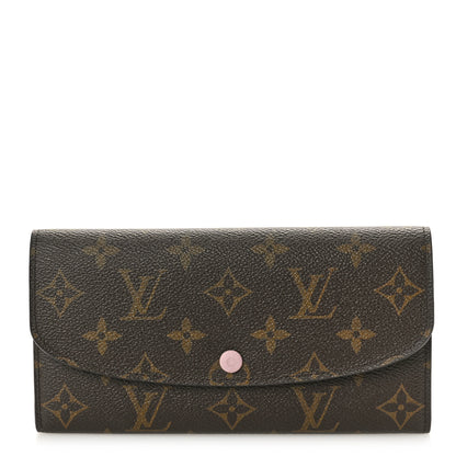 Louis Vuitton Damier Ebene Emilie Wallet Rose Ballerine 1 of 7