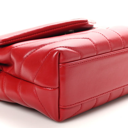 Saint Laurent Calfskin Y Quilted Monogram Toy Loulou Crossbody Bag New Lipstick 9 of 10