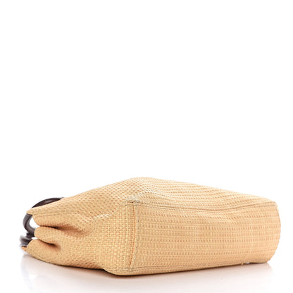 Chanel Woven Straw Raffia Wooden Handle Bag 4 of 11