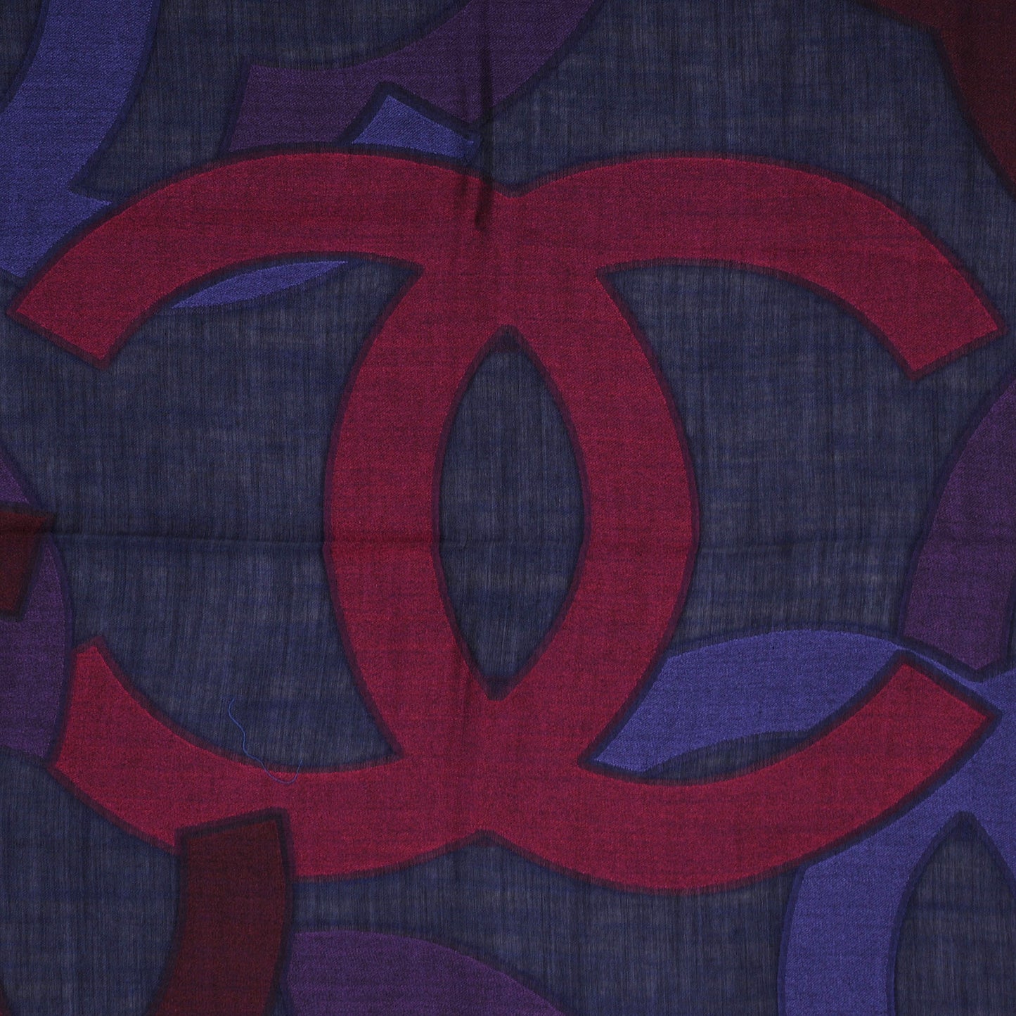 Cashmere Wool Silk CC Logo Scarf