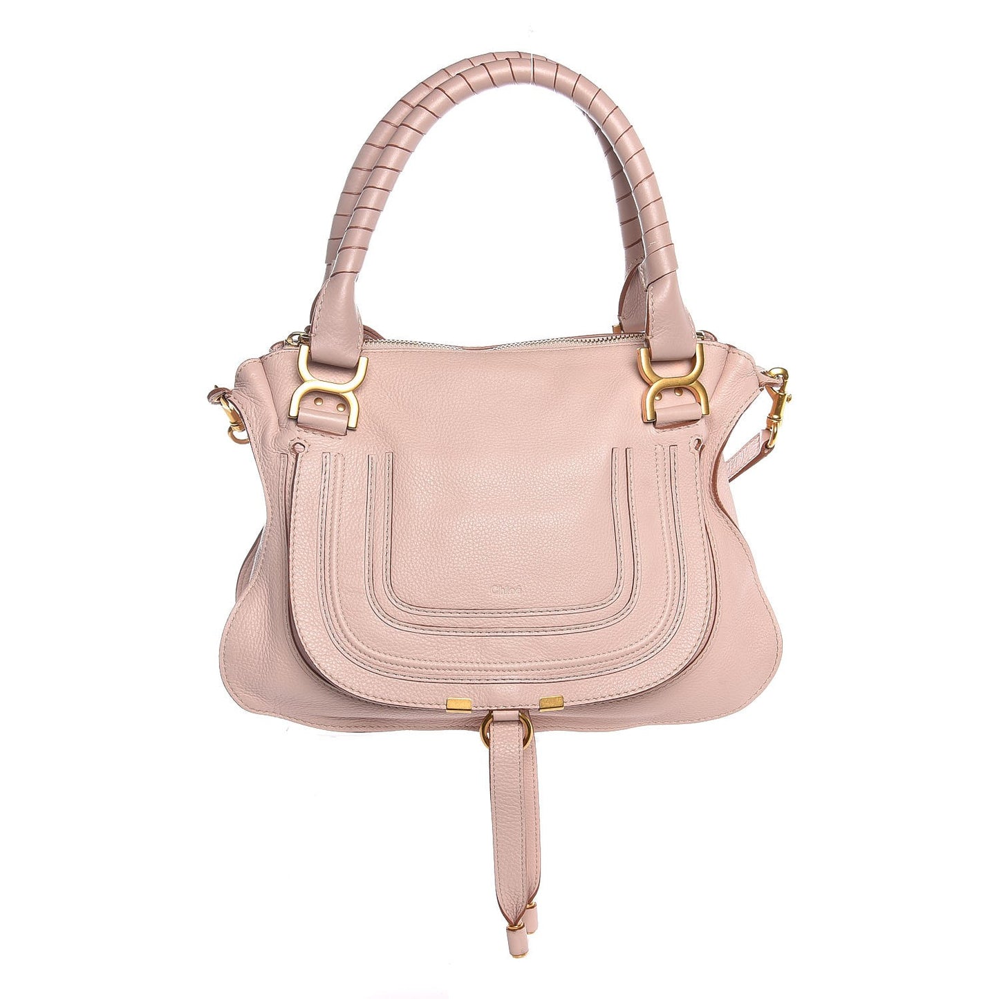 Calfskin Medium Marcie Satchel Nude Pink