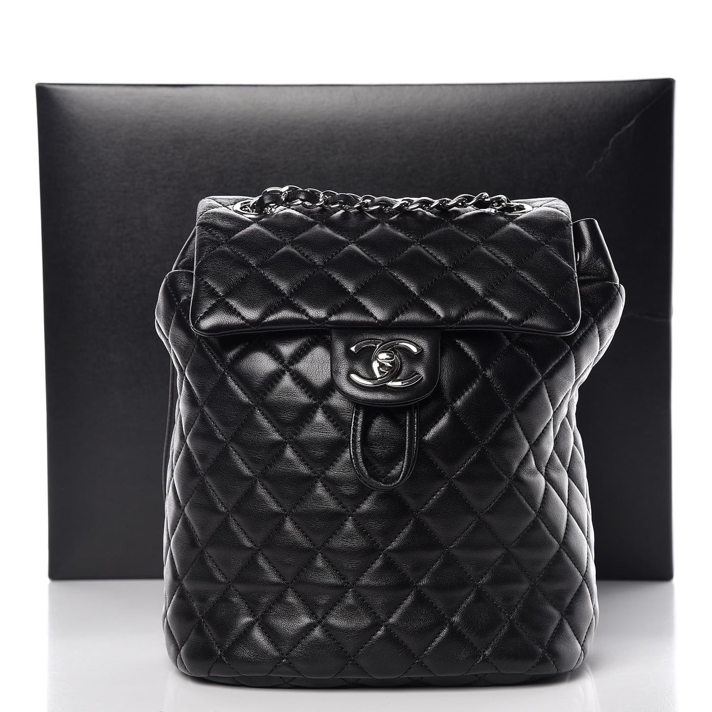 Calfskin Quilted Small Urban Spirit Backpack Black