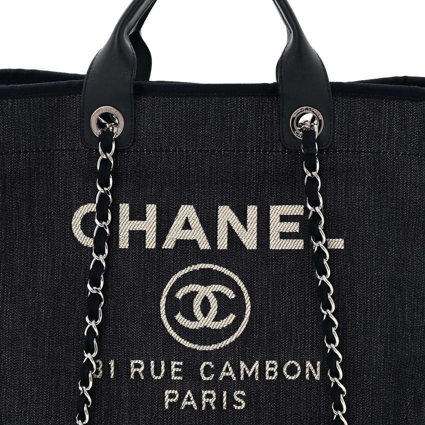 Denim Medium Deauville Tote Dark Blue