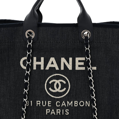 Chanel Denim Medium Deauville Tote Dark Blue 8 of 10