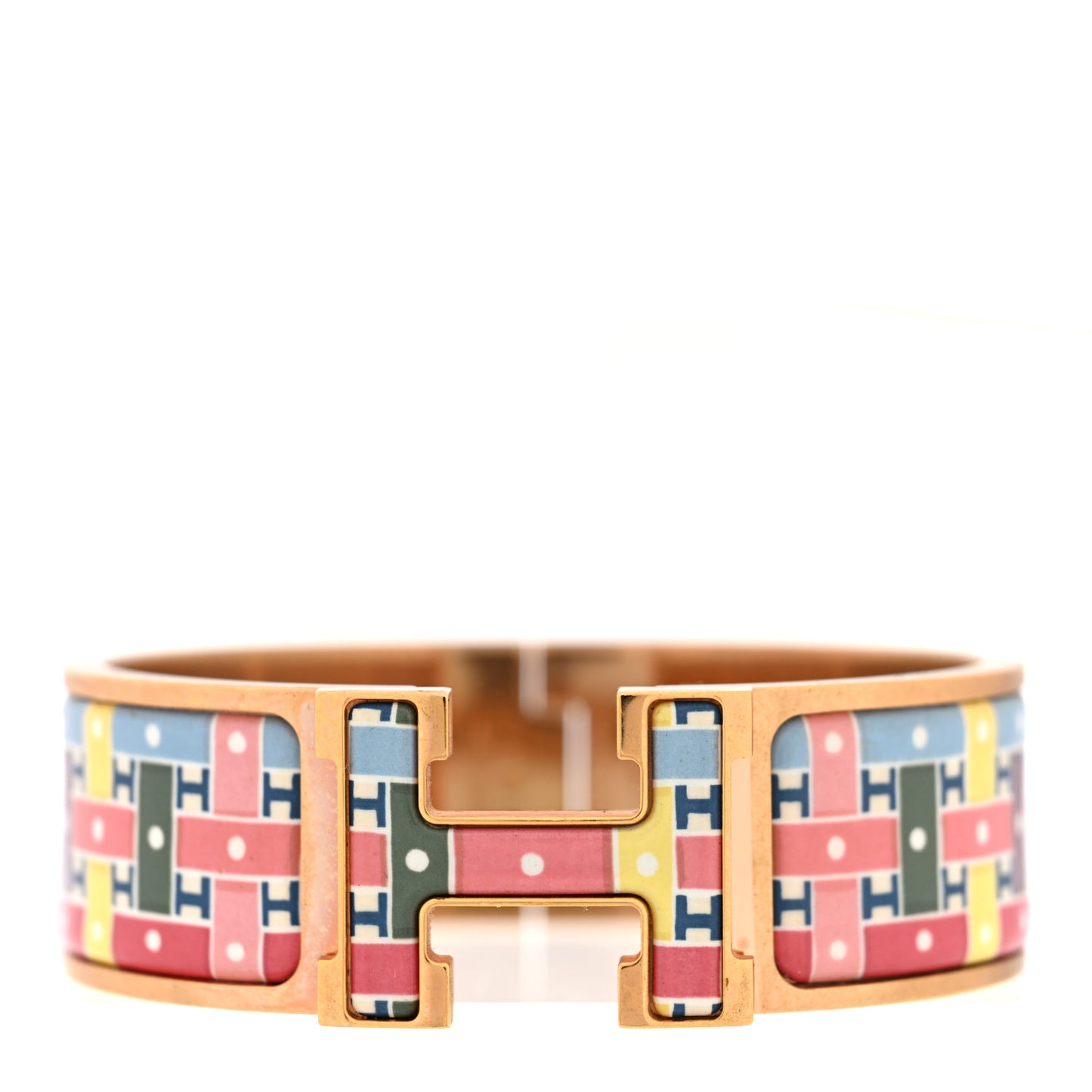 Enamel Print Son Du H Wide Clic Clac H Bracelet PM Album De Soie