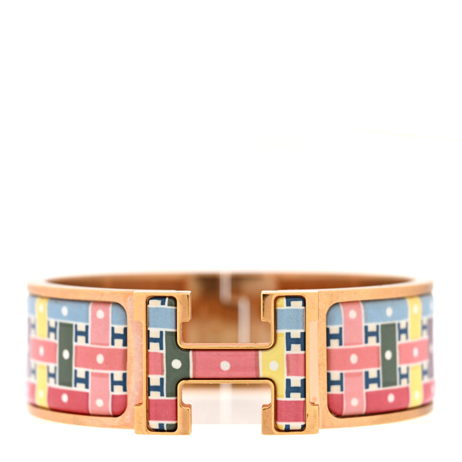 Hermes Enamel Print Son Du H Wide Clic Clac H Bracelet PM Album De Soie 1 of 4