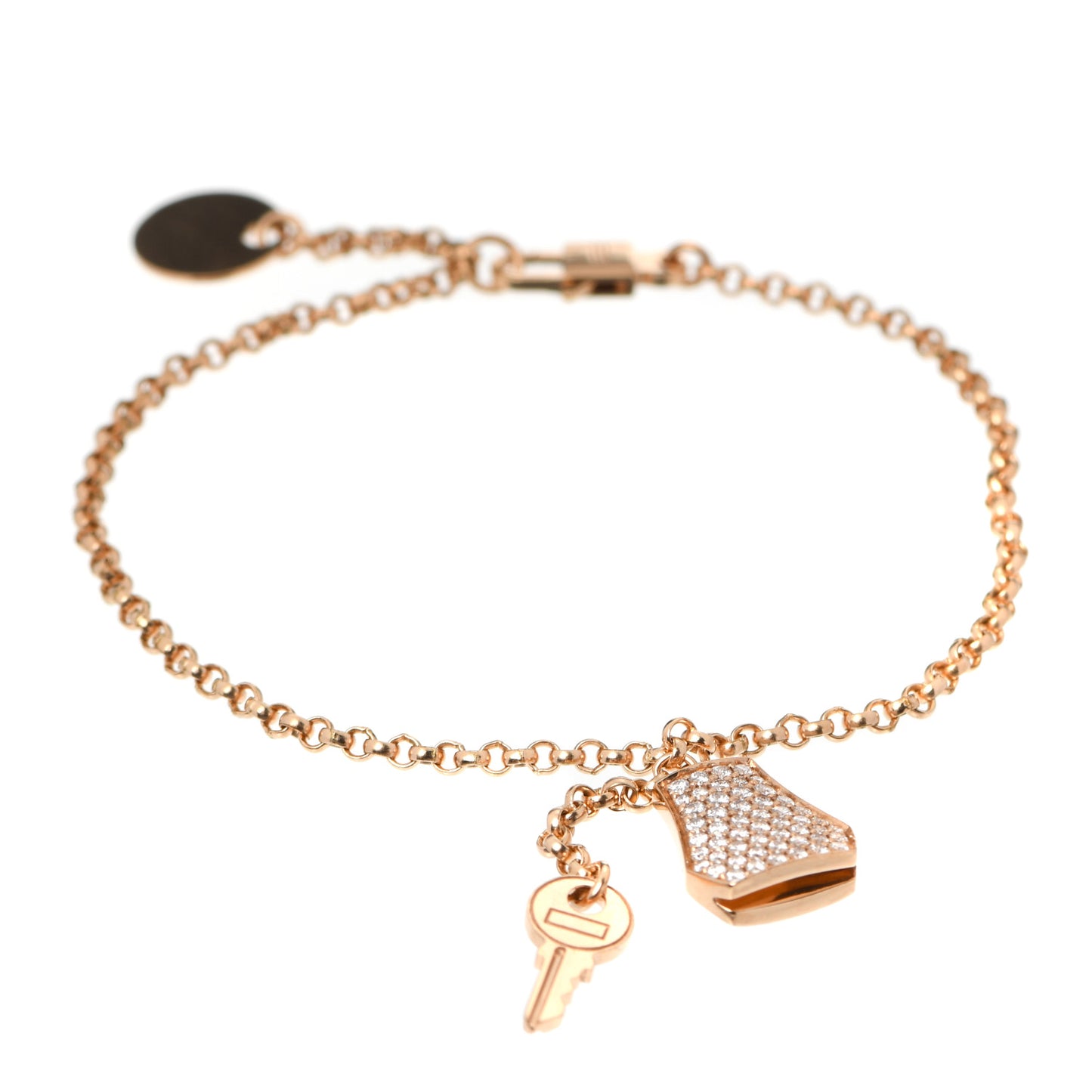 18K Rose Gold Diamond PM Kelly Clochette Bracelet SH