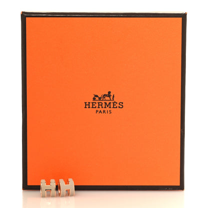 Hermes Rose Gold Lacquered Mini Pop H Earrings Marron Glace 6 of 6