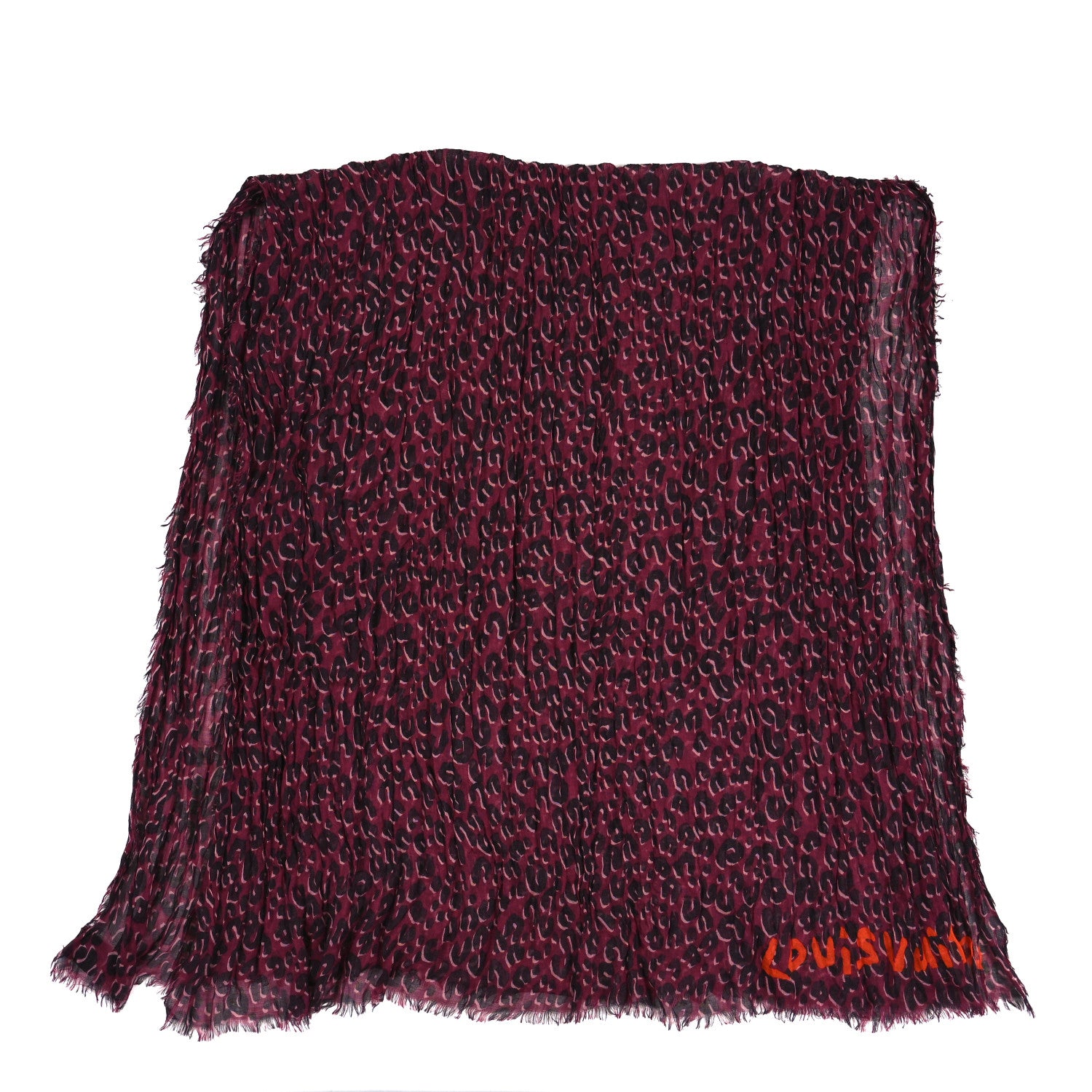 Louis Vuitton Cashmere Silk Leopard Etole Stole Dark Pink 2 of 3