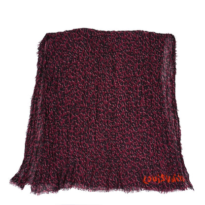 Louis Vuitton Cashmere Silk Leopard Etole Stole Dark Pink 2 of 3