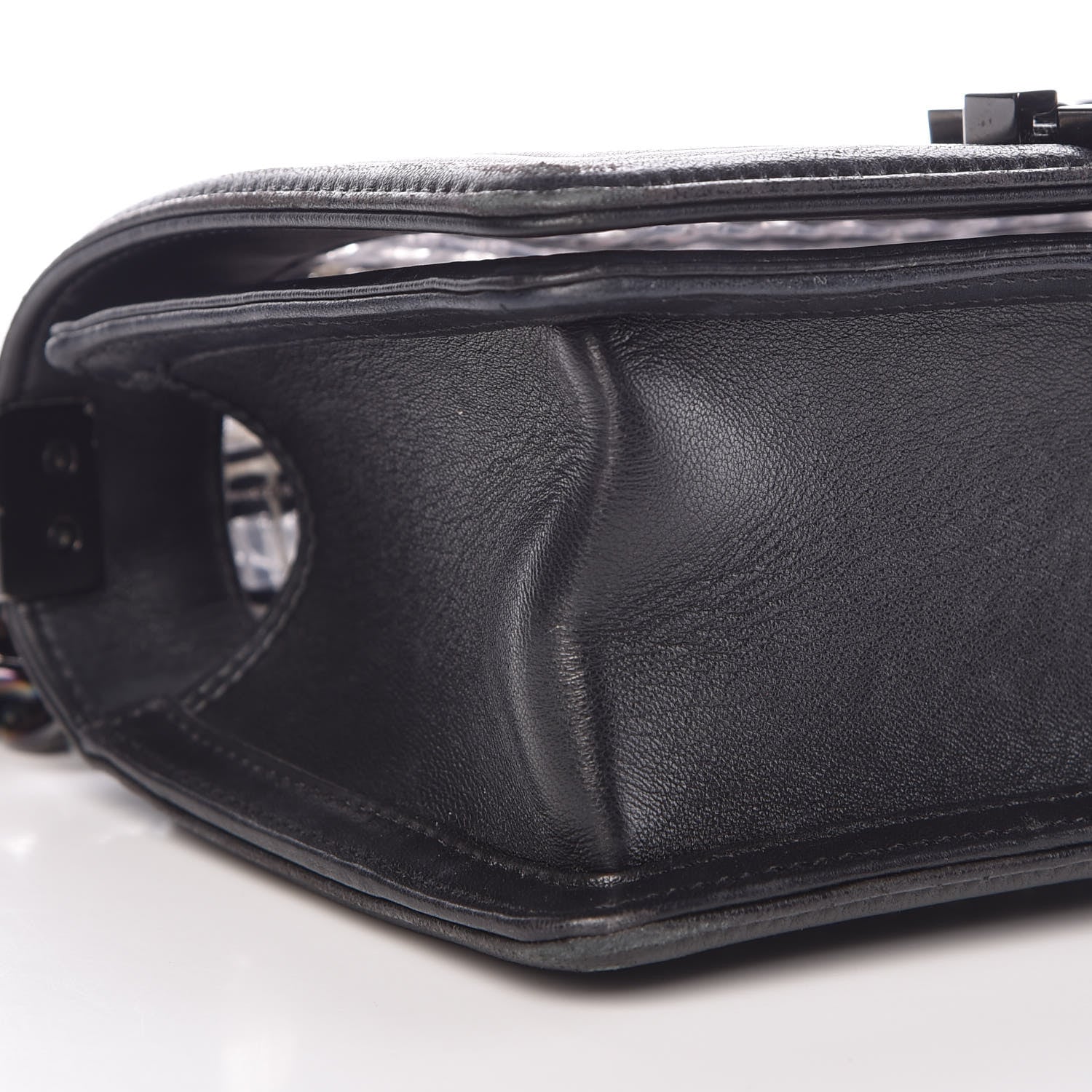 Chanel Lambskin PVC Thread Woven Small Boy Flap Black 7 of 8