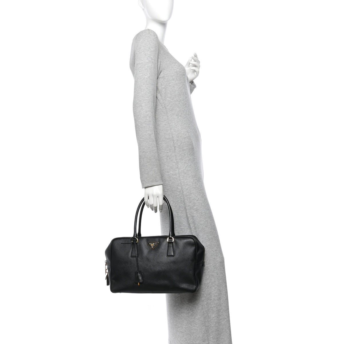Prada Saffiano Lux Bowler Black 2 of 10
