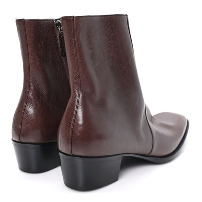 Saint Laurent Grained Leather Mens Stanton Boots 41 Brown 5 of 10