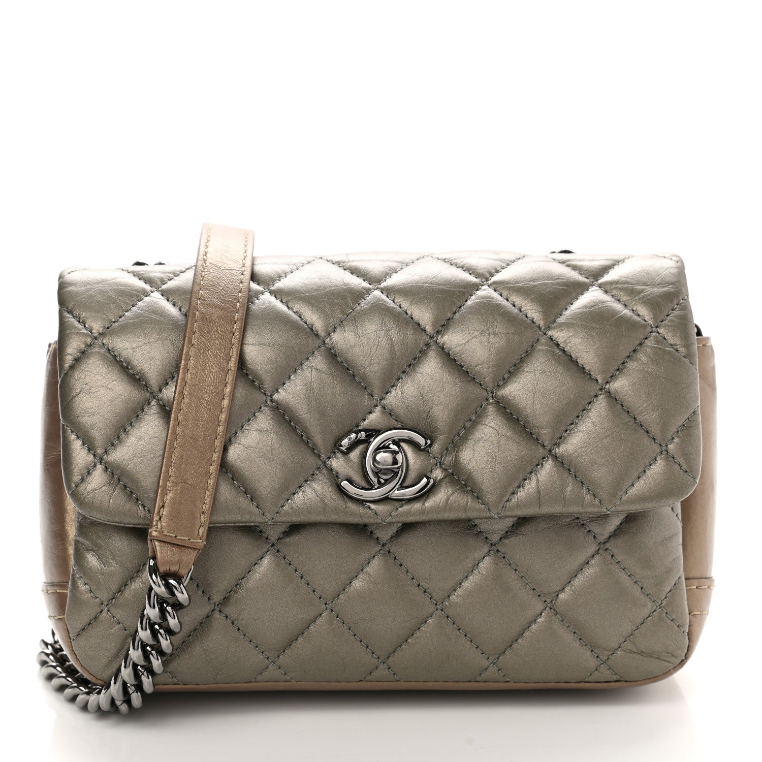 Chanel Metallic Calfskin Quilted Mineral Nights Mini Flap Bronze 1 of 12