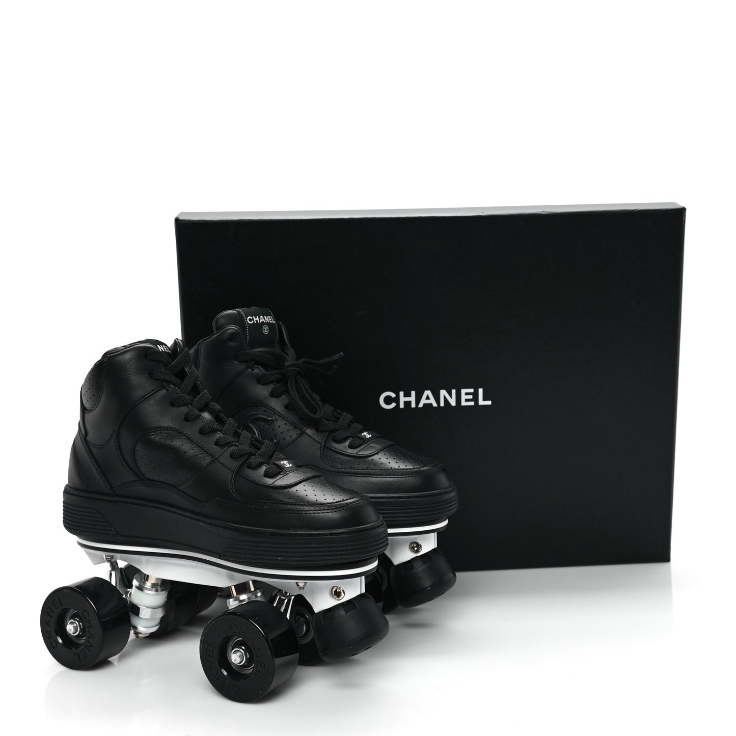 Calfskin Womens Roller Skates 38 Black