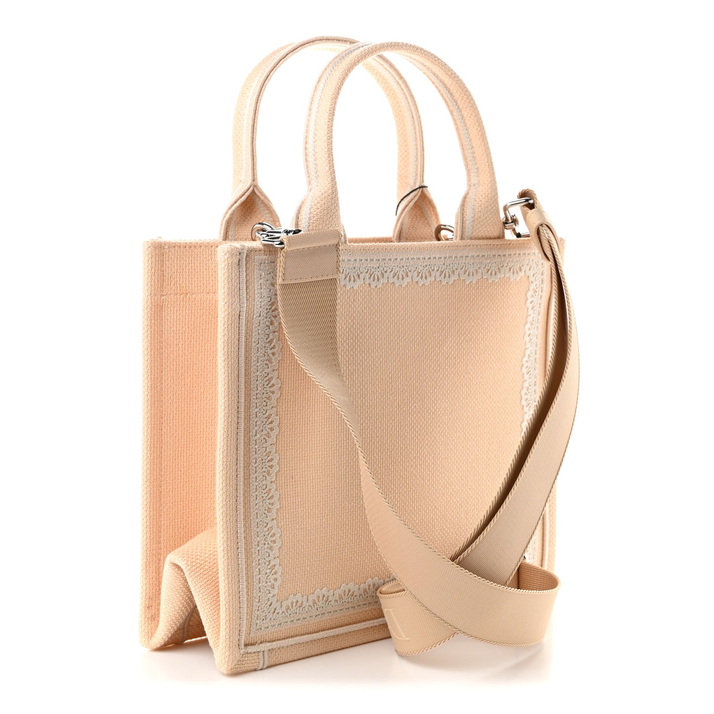 Oblique Embroidered Lace Dior Madame Bovary Small Book Tote With Strap Beige Red