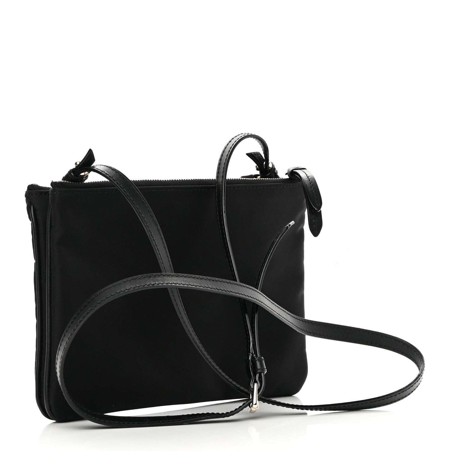 Jimmy Choo Nylon Candice Double Zip Crossbody Pouch Black 3 of 12