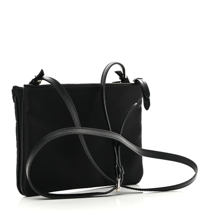 Jimmy Choo Nylon Candice Double Zip Crossbody Pouch Black 3 of 12