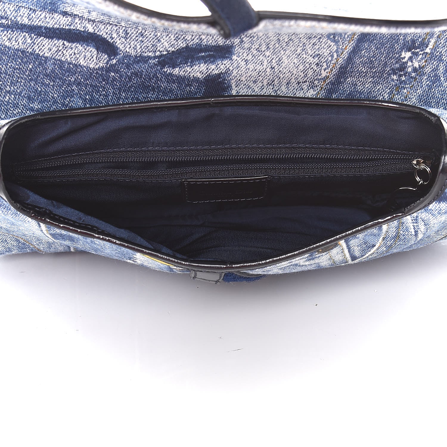 Christian Dior Denim Miss Diorella Double Saddle Bag Blue 5 of 7