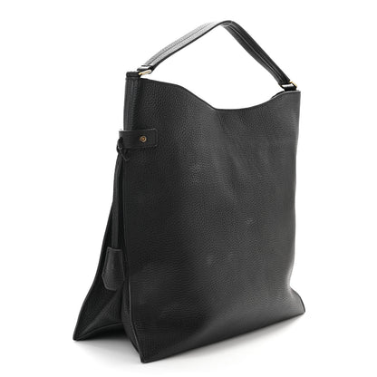 Tom Ford Pebbled Calfskin Large Alix Padlock Zip Hobo Bag Black 4 of 15