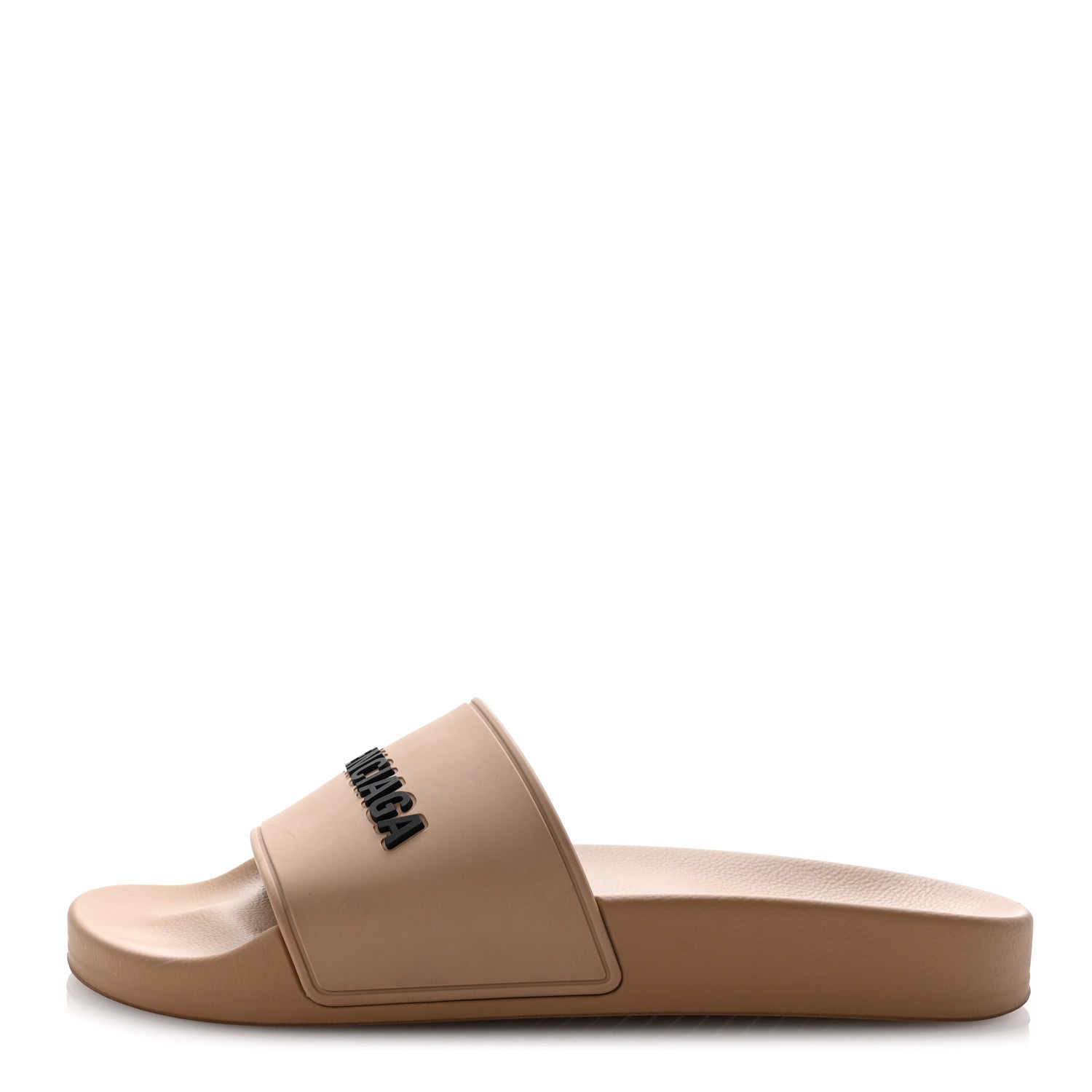 Balenciaga Rubber Womens Logo Pool Slide Sandals 37 Beige Black 1 of 8
