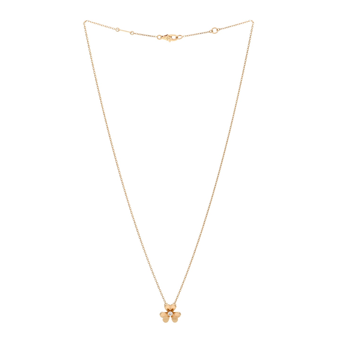 18K Yellow Gold Diamond Mini Frivole Pendant Necklace