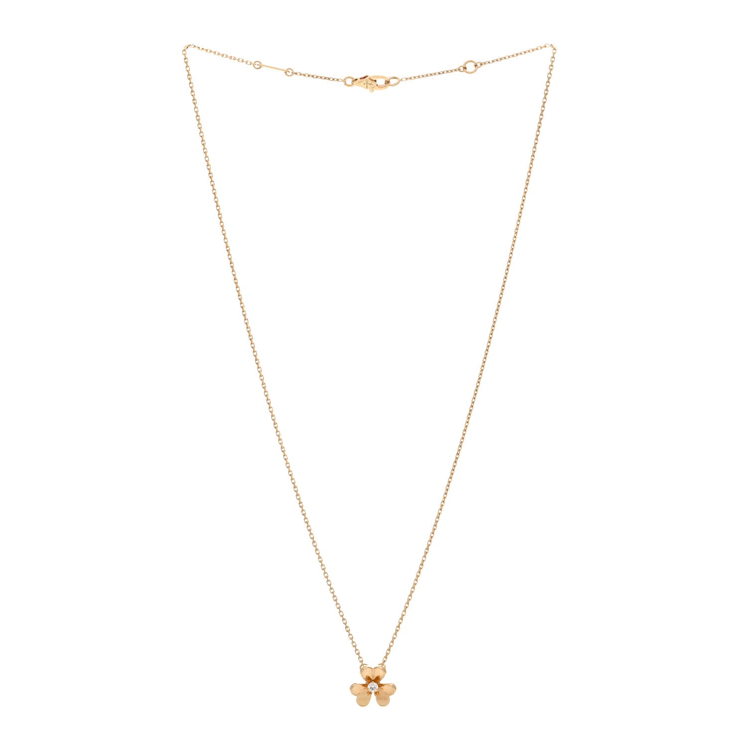 Van Cleef & Arpels 18K Yellow Gold Diamond Mini Frivole Pendant Necklace 3 of 6