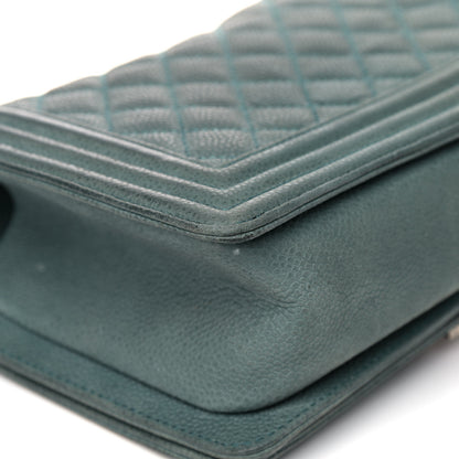 Chanel Caviar Quilted Medium Boy Flap Vert Fonce 11 of 20
