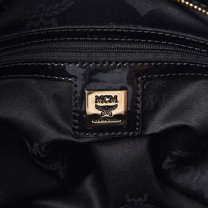 MCM Monogram Patent Shopping Tote Black 8 of 14