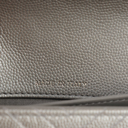Chanel Caviar Chevron Quilted Boy Wallet on Chain WOC Silver 7 of 9