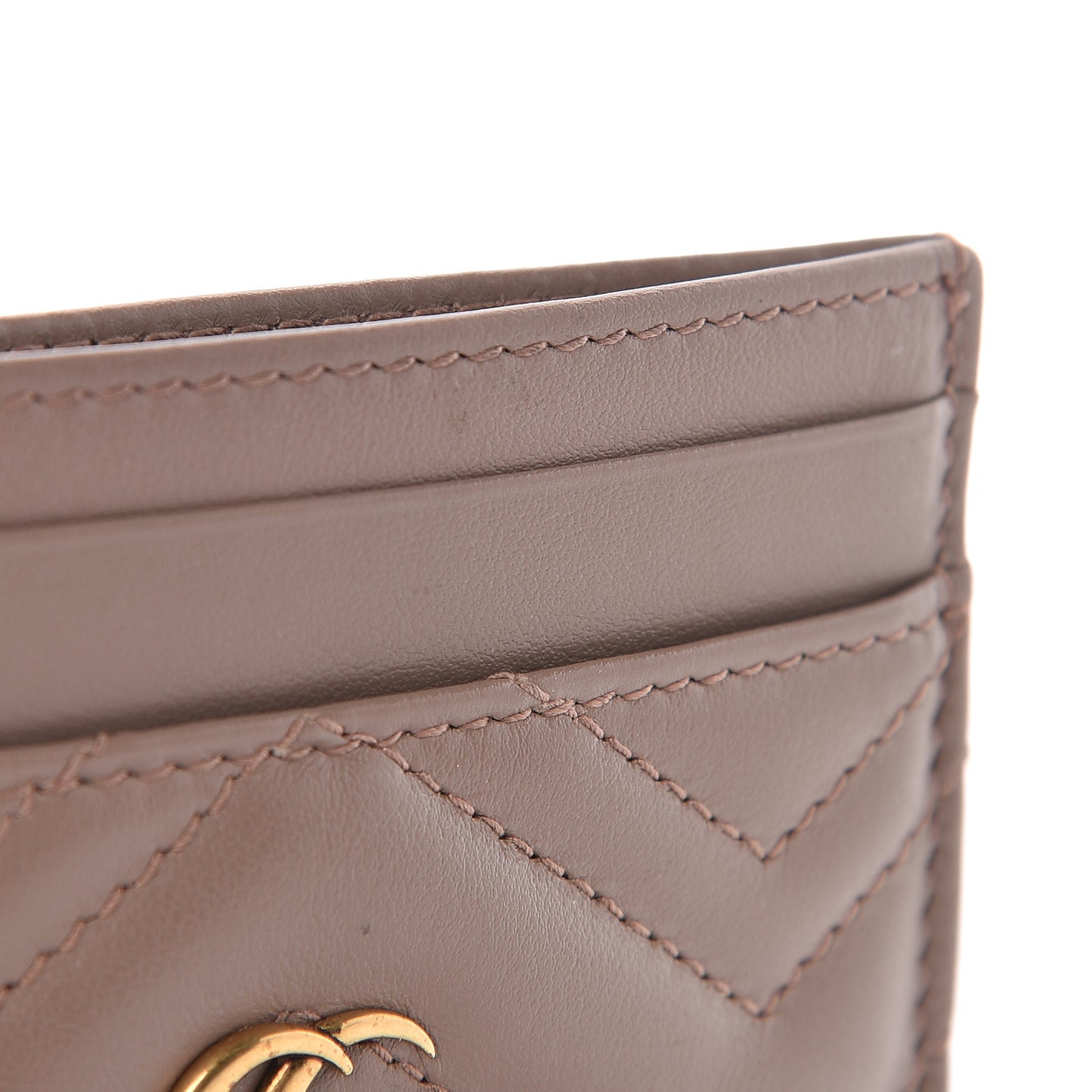 Calfskin Matelasse GG Marmont Card Holder Porcelain Rose