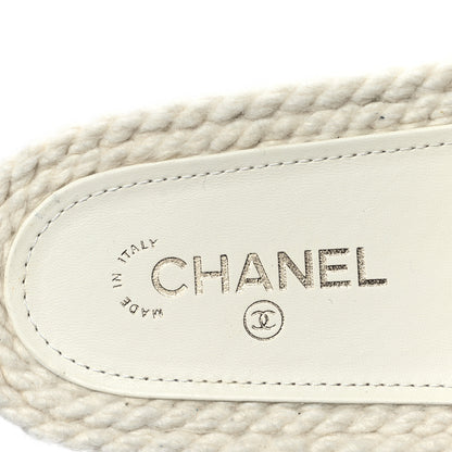 Chanel Braided Knit CC Mules 40 Ecru 7 of 9