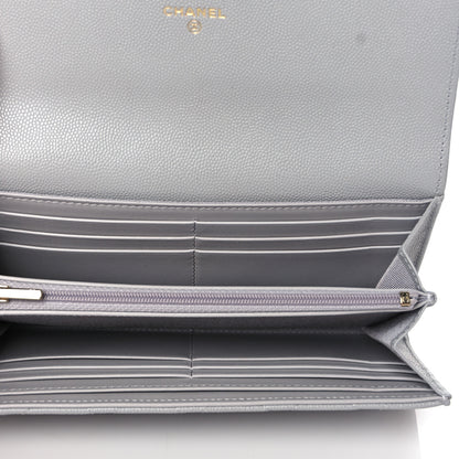 Chanel Caviar Quilted Large Flap Wallet Grey 5 of 9