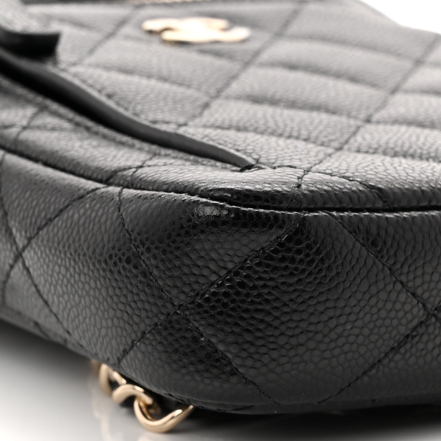 Chanel Caviar Quilted Phone Holder With Chain Black 9 of 10