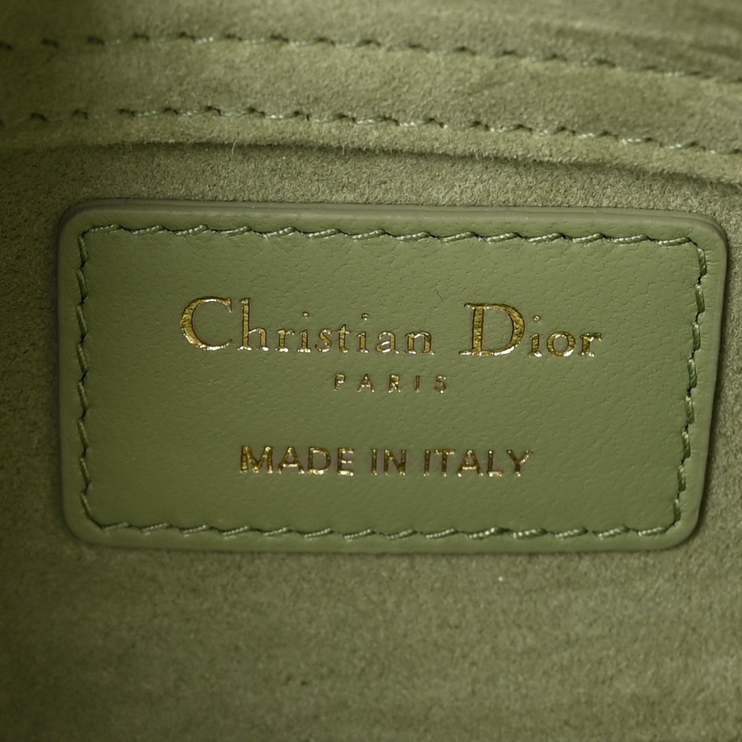 Christian Dior Lambskin Cannage Micro Lady D-Joy Peyote Green
