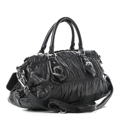 Prada Nappa Gaufre Shopping Satchel Black 2 of 11