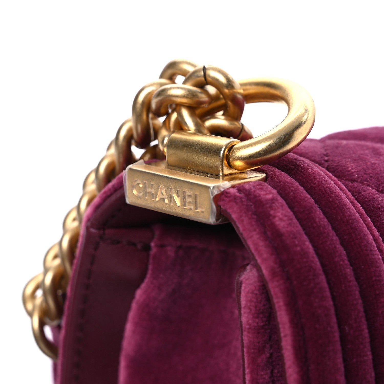 Chanel Velvet Quilted Small Boy Messenger Bag Bordeaux 12 of 12