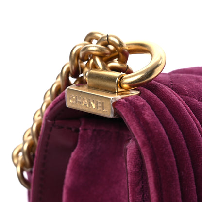 Chanel Velvet Quilted Small Boy Messenger Bag Bordeaux 12 of 12