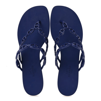 Hermes Rubber Chaine d'Ancre Island Sandals 38 Violet Iris 2 of 10
