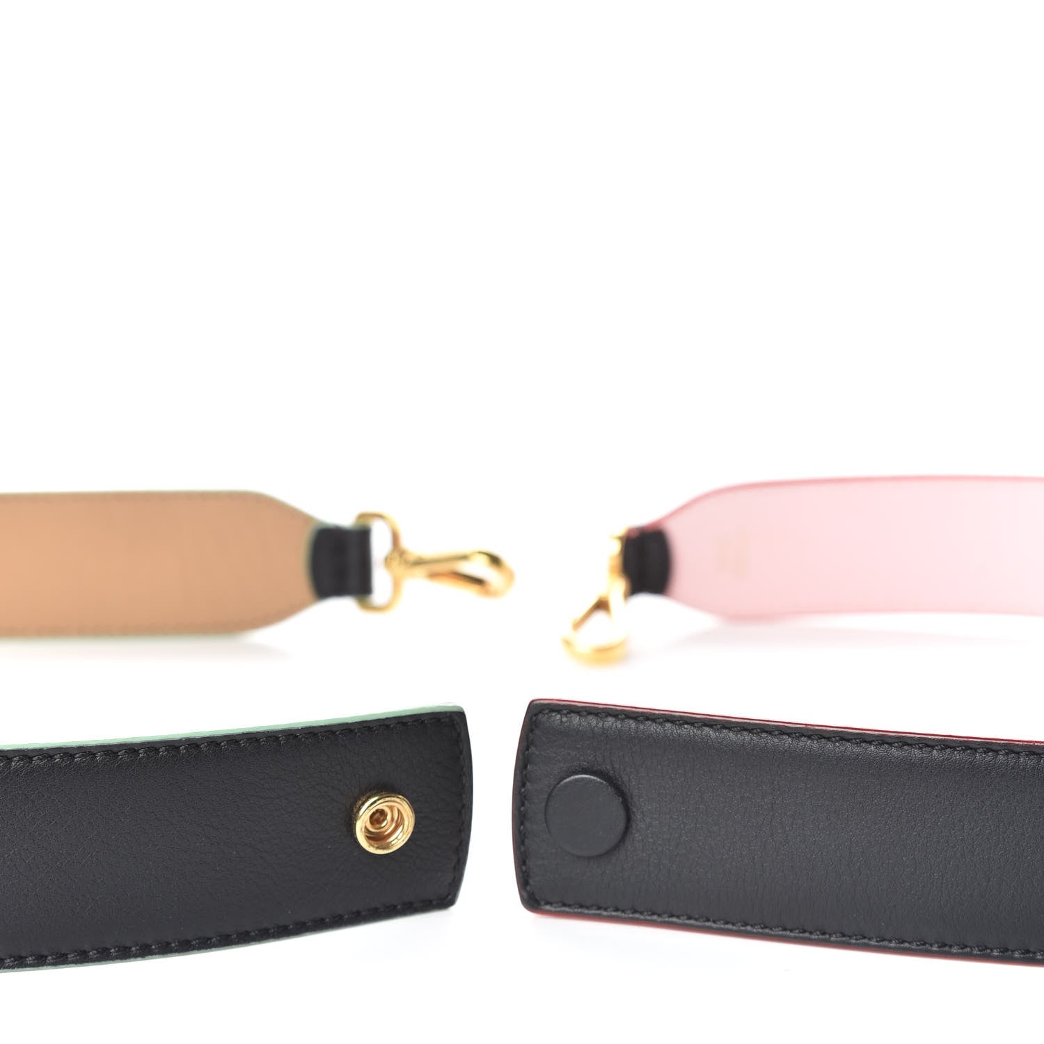 Fendi Vitello Dolce Tri-Color Buttoned Strap You Black Peonia Cuoio 6 of 7